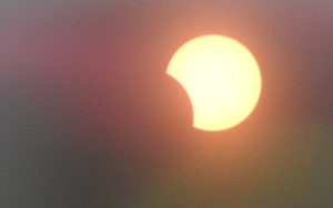 Solar eclipse 15:12 on 8-21-2017 using eclipse glasses over camera lens